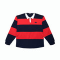 STRIPED RUGBY POLO - NAVY/RED