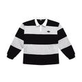 STRIPED RUGBY POLO - BLACK/GREY