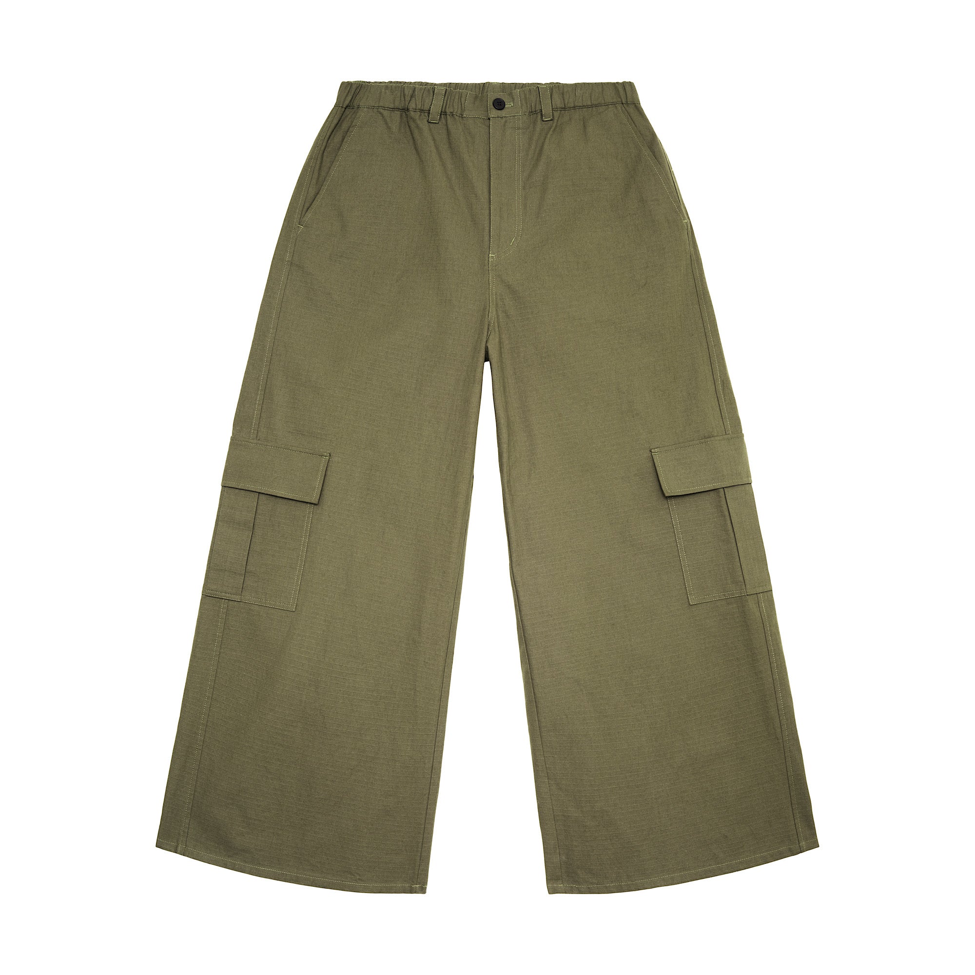 WIDE LEG CARGO PANT - OLIVE