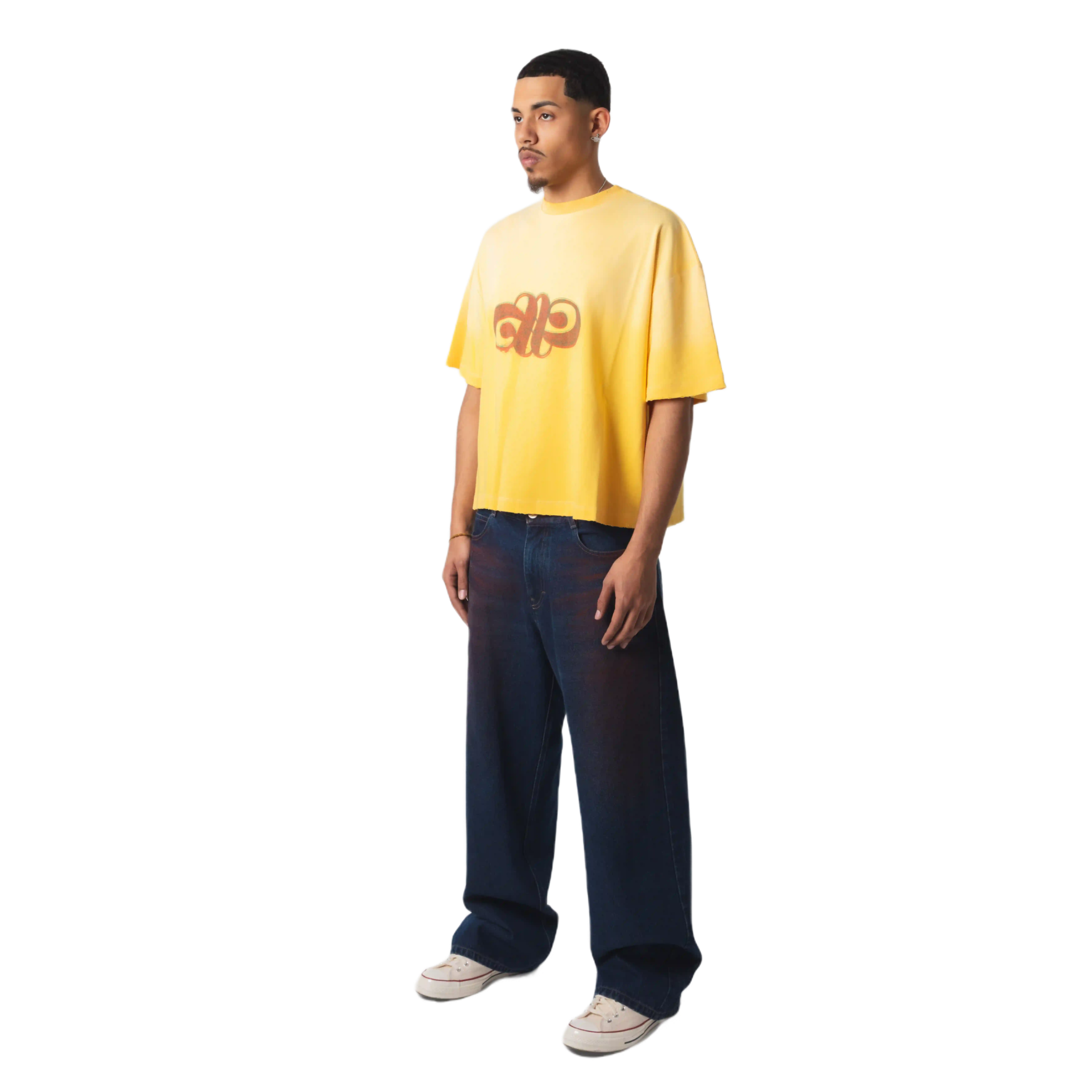 WASHED LOGO MONOGRAM T-SHIRT - YELLOW